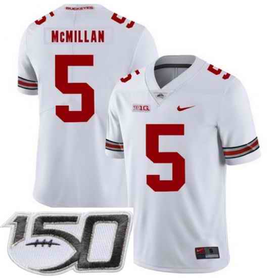 Ohio State Buckeyes 5 Raekwon McMillan White Nike College Football Stitched 150th Anniversary Patch Jersey